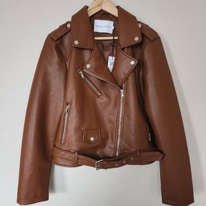Rebecca Minkoff Faux  Leather Moto Biker Jacket